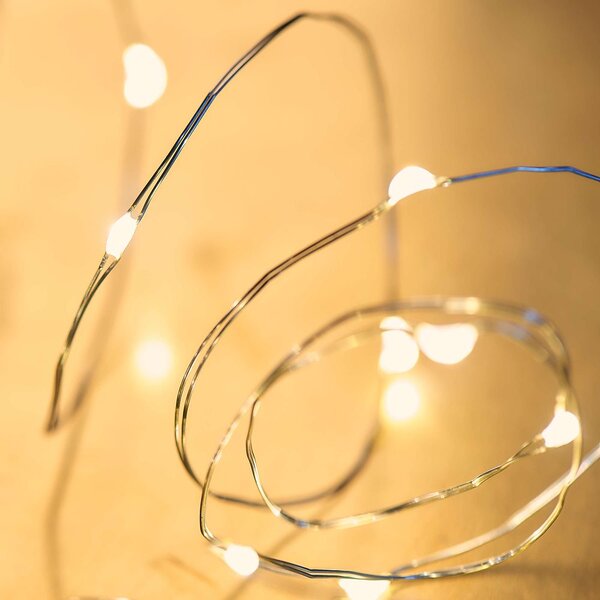 TWINE LIGHTS LED égősor USB csatlakozóval, átlátszó 20 égő