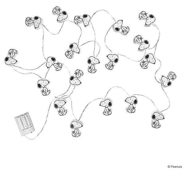 PEANUTS égősor Snoopy USB csatlakozóval, 20 LED égő