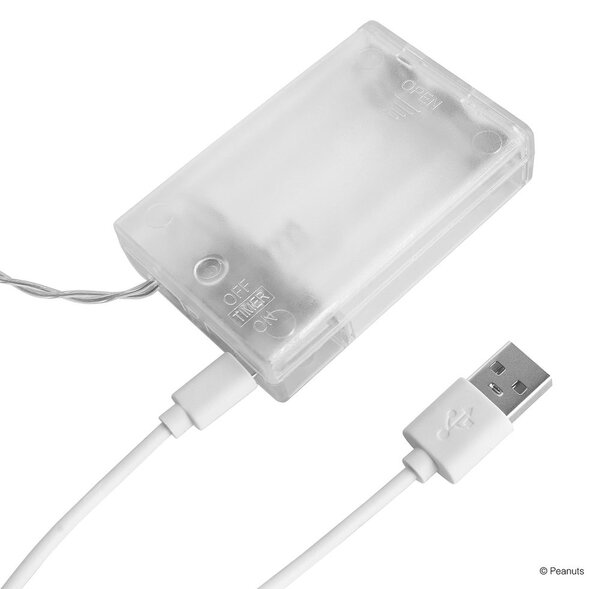 PEANUTS égősor Snoopy USB csatlakozóval, 20 LED égő