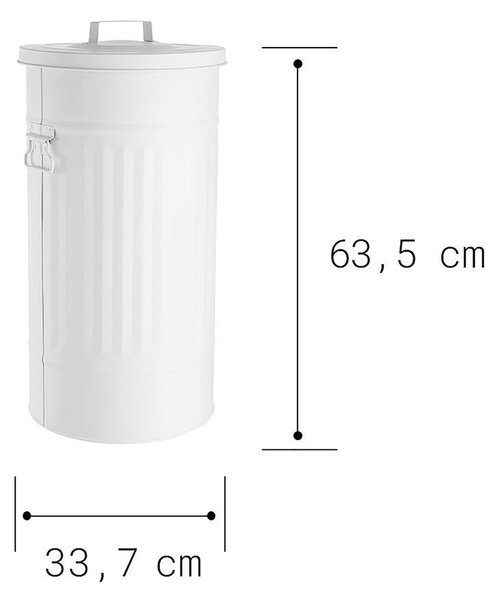 ZINC szemetesvödör/tárolóvödör, fehér 40 l
