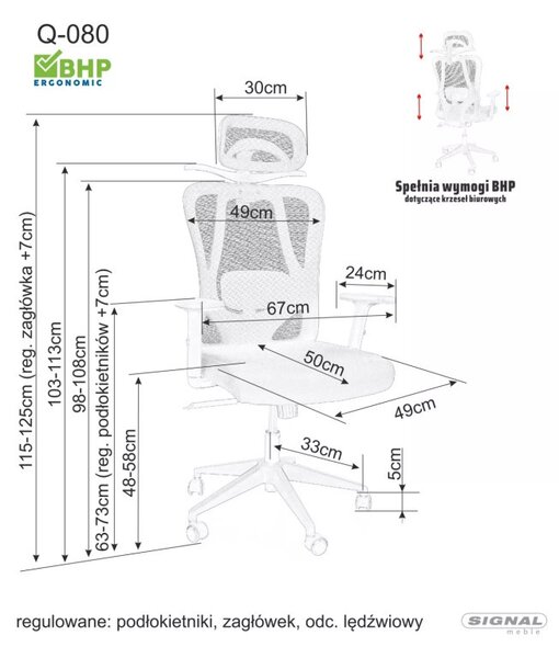 Q-080M Ergonomikus Forgószék Fekete