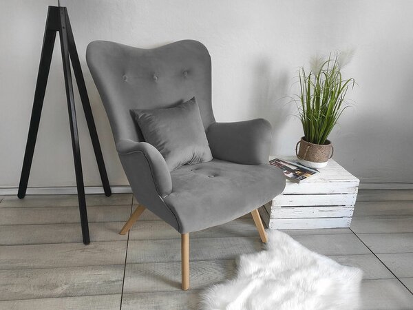 Fotel Clovis 102, 76x90x100cm, Lábak: Fa,Bükkfa