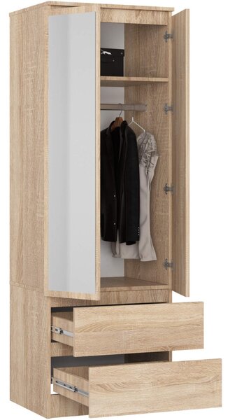 AKORD Star Tükrös Ruhásszekrény Sonoma Tölgy 60cm