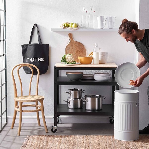 ZINC szemetesvödör/tárolóvödör, fehér 40 l