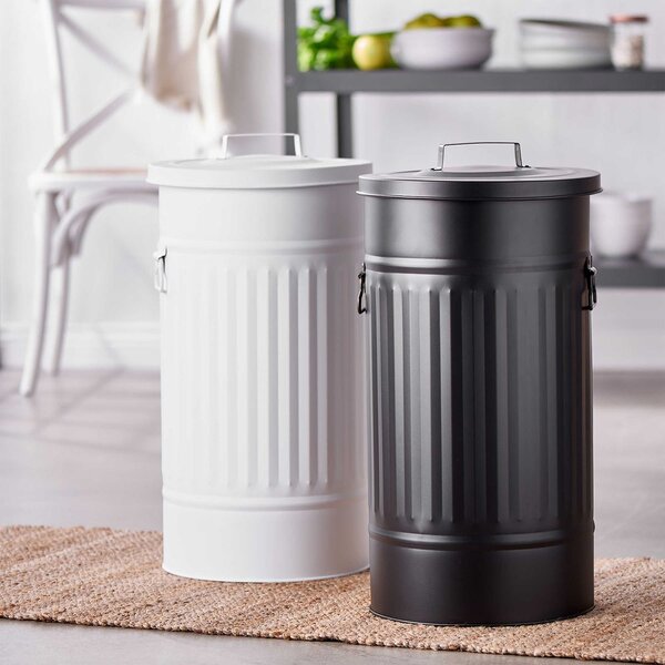 ZINC szemetesvödör/tárolóvödör, fekete 40 l