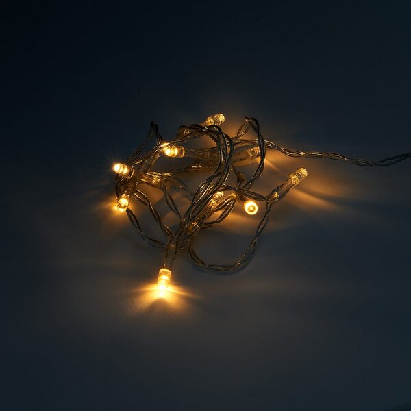 10 LIGHTS LED égősor USB csatlakozóval, átlátszó 10 égővel