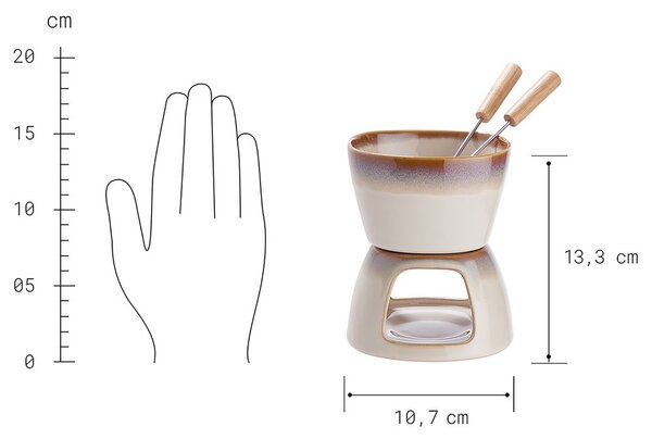 AU CHOCOLAT mini csoki fondue szett 2 villával