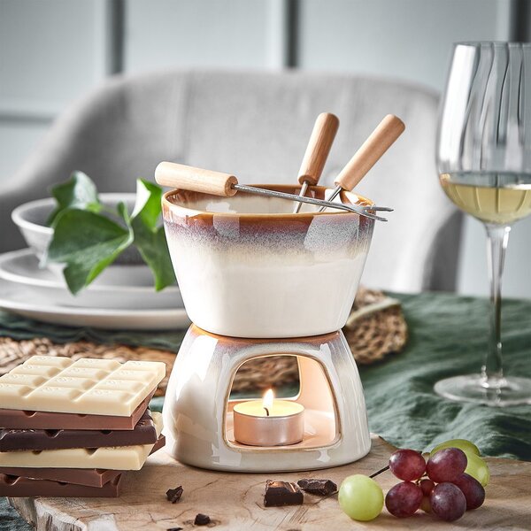 AU CHOCOLAT mini csoki fondue szett 2 villával