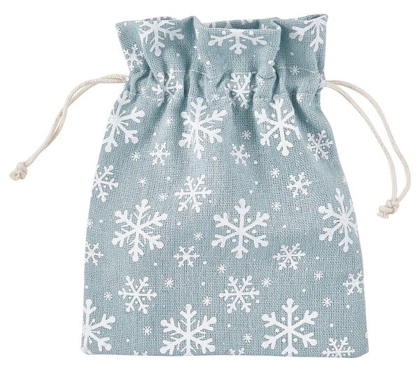 PACK-A-BAG textil zsák pasztellkék, hópehely 14x18 cm