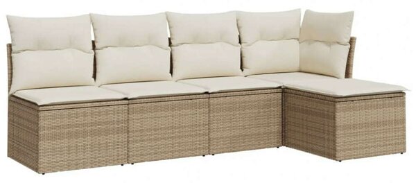 VidaXL Polyrattan Kerti Ülőgarnitúra - 5 részes - Bézs