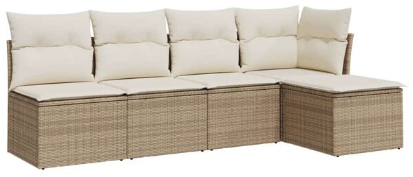 VidaXL Polyrattan Kerti Ülőgarnitúra - 5 részes - Bézs