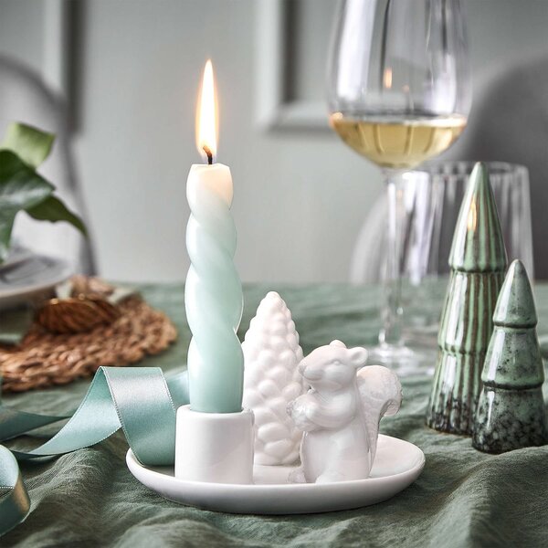 SYLVAN SPIRIT porcelán gyertyatartó, mókus 8cm