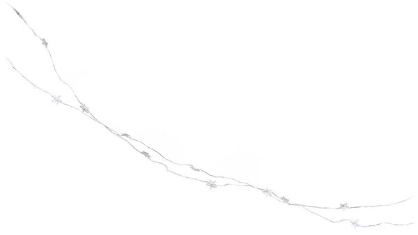 STAR LIGHTS LED égősor USB kábellel, ezüstdrót-csillagok 50 égővel