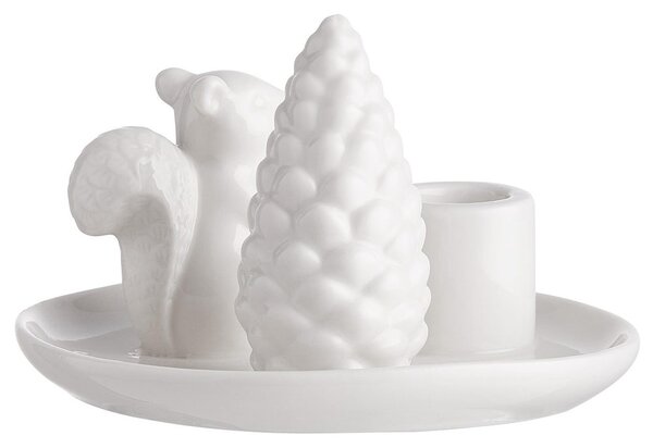SYLVAN SPIRIT porcelán gyertyatartó, mókus 8cm
