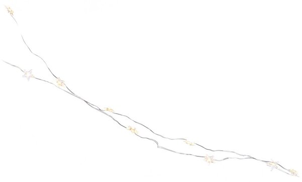 STAR LIGHTS LED égősor USB kábellel, ezüstdrót-csillagok 50 égővel