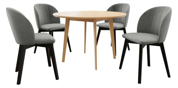 Étkezőgarnitúra Racine 136, 75cm, Bükkfa