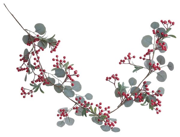FLORISTA girland eukaliptusszal és piros bogyókkal 140cm