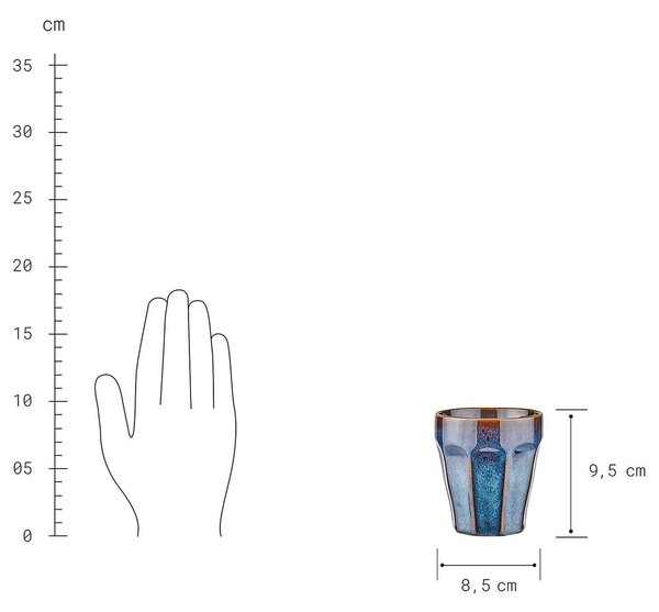 BERGAMO kávés bögre 250ml, kék