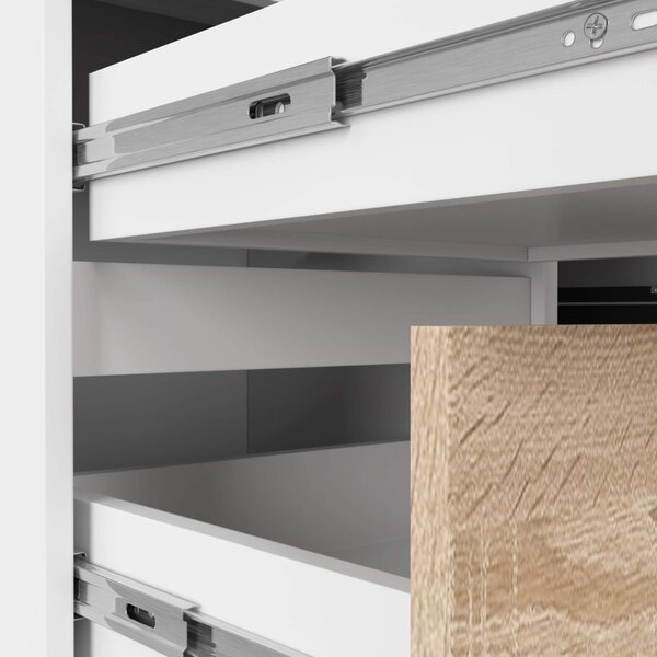 AKORD CLP B20 Sarok Íróasztal Laminált Fehér Sonoma Baloldali