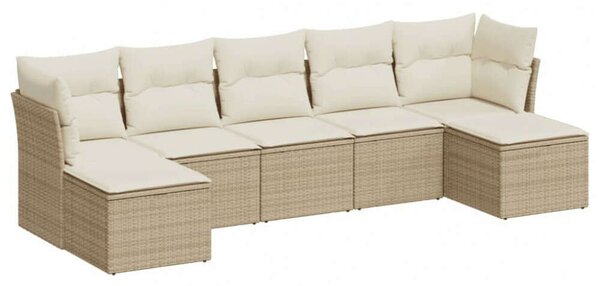 VidaXL Polyrattan Kerti Ülőgarnitúra - 7 részes - Bézs
