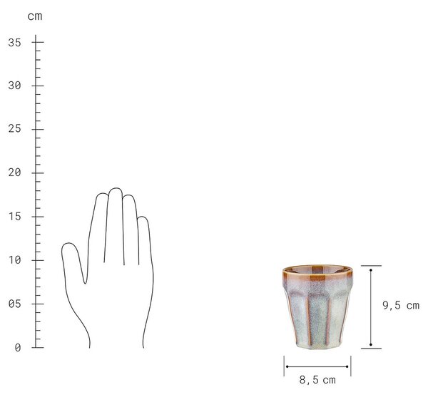 BERGAMO kávés bögre 250ml, kék-barna