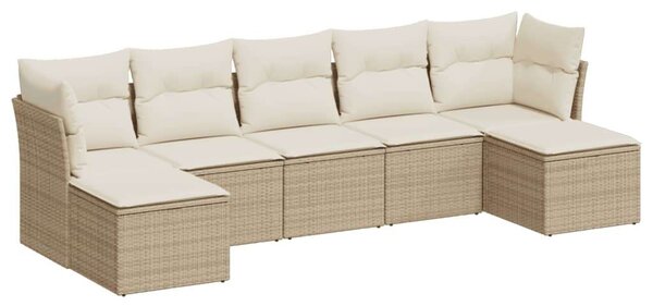 VidaXL Polyrattan Kerti Ülőgarnitúra - 7 részes - Bézs