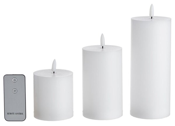 NORDIC LIGHT LED gyertya távirányítóval, fehér 3 darab