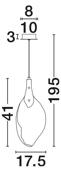 Bellina LED egyágú függesztett lámpa