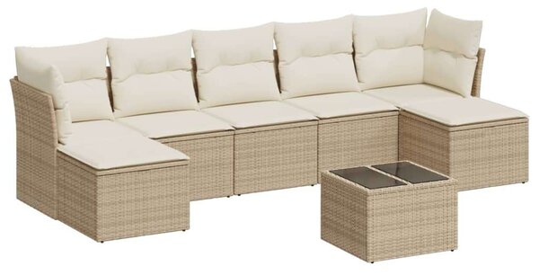 VidaXL Polyrattan Kerti Ülőgarnitúra - 8 részes - Bézs