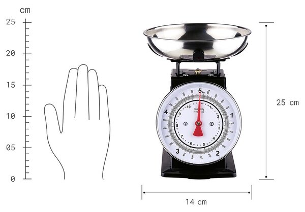GIVE ME MORE konyhai mérleg 5kg-ig, fekete
