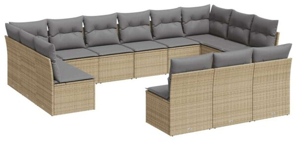 Polyrattan Kerti Ülőgarnitúra - 13 részes - Bézs