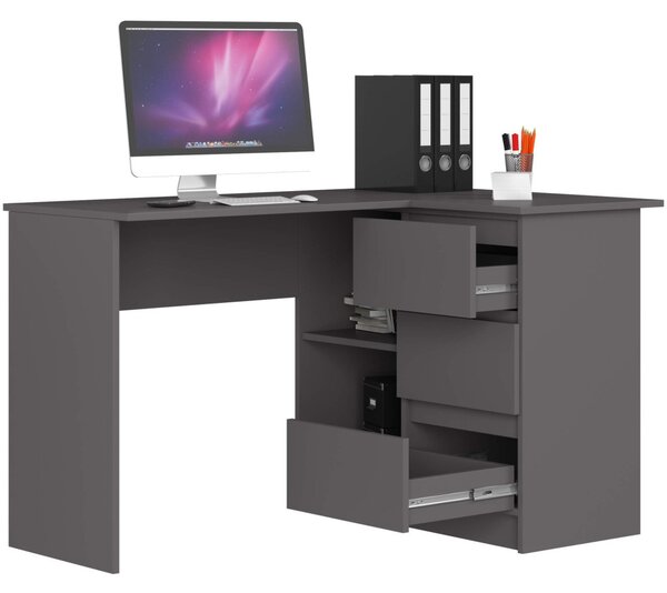 AKORD CLP B16 Sarok Íróasztal Laminált Grafitszürke