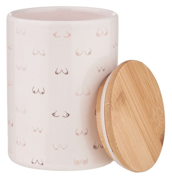 QUEEN IT tárolódoboz bambusz fedéllel 700ml, 'Boops'