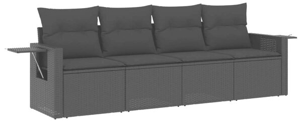 VidaXL 4 részes Kerti Ülőgarnitúra - Fekete Polyrattan