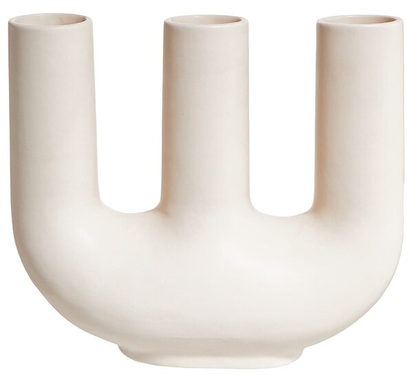 TRIPLE kerámia váza, bézs 26cm