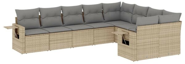 VidaXL Polyrattan Kerti Ülőgarnitúra - 9 részes - Bézs