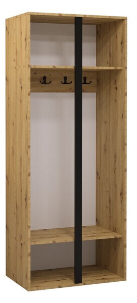 Gardróbszekrény Pinis, Laminált forgácslap, 186x74x44cm, Grafit