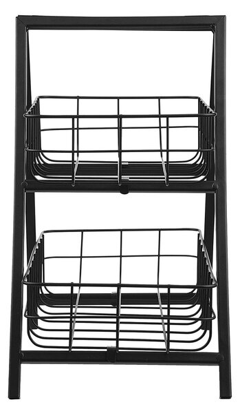 GRID két emeletes fém tároló, fekete 33 cm