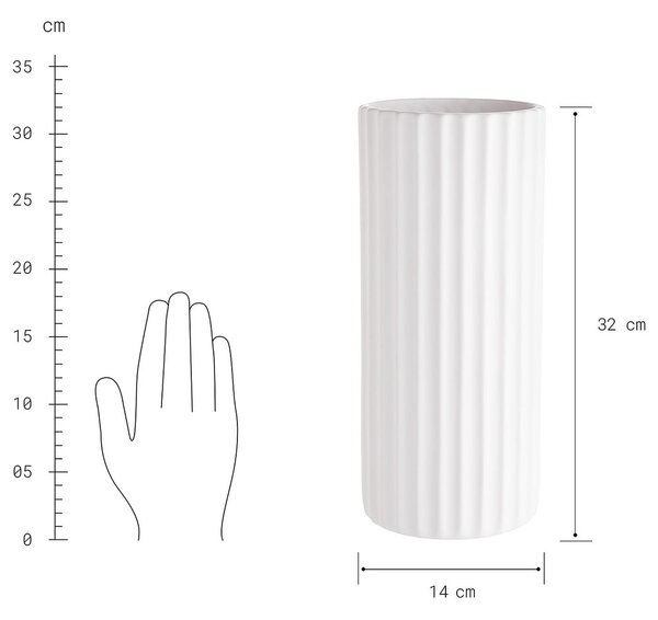 LIV kerámia váza, fehér 32cm