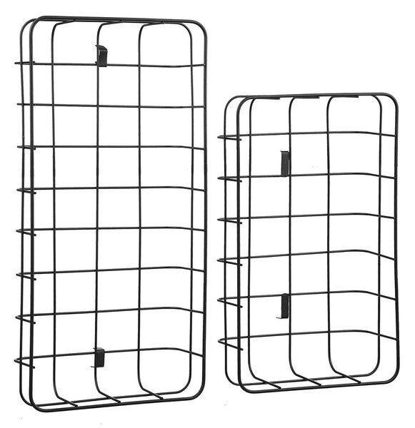 GRID két emeletes fém tároló, fekete 33 cm