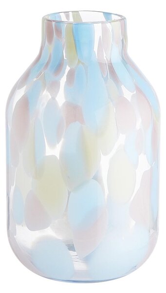 CONFETTI üveg váza, kék-rózsaszín 28cm