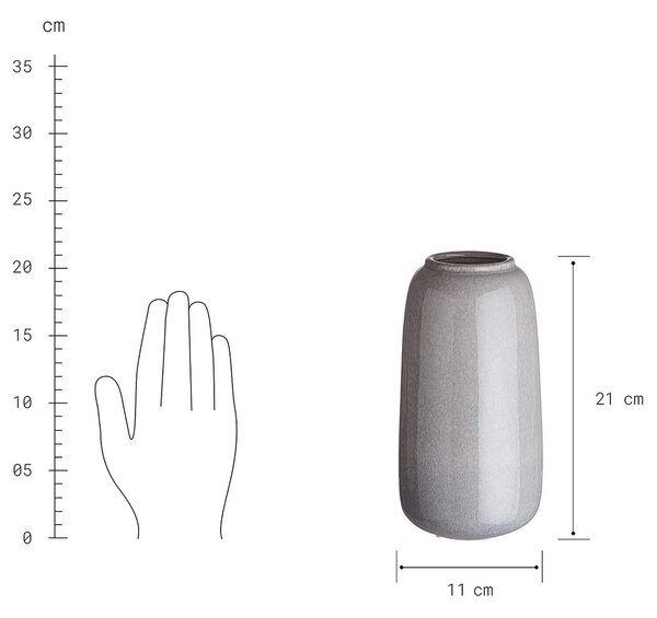 LOU váza, szürke 21cm