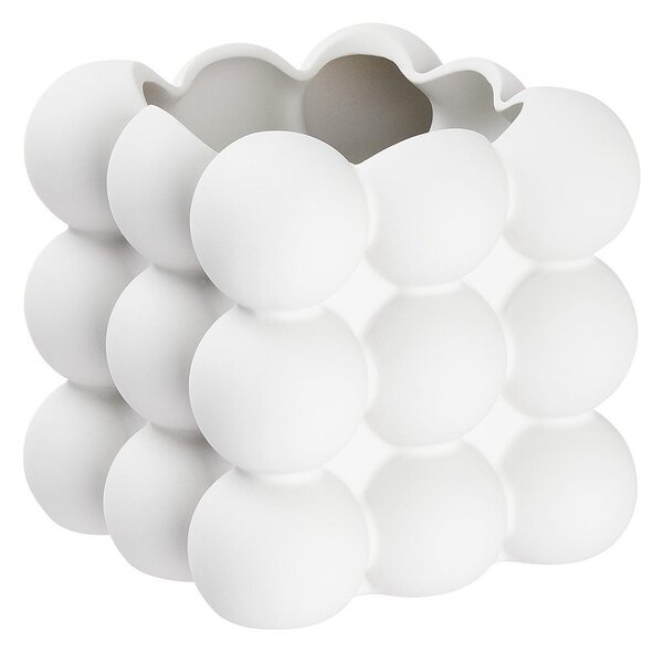 BUBBLE kaspó, fehér 12 cm