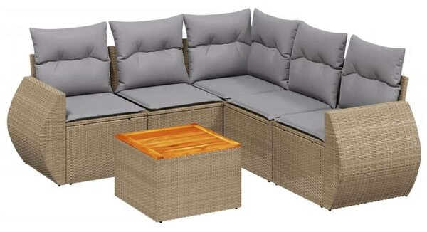 VidaXL Polyrattan Kerti Ülőgarnitúra - 6 részes - Bézs