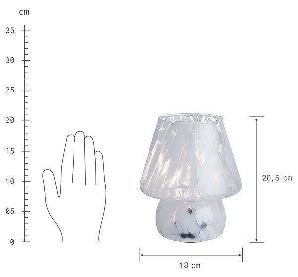MISS MARBLE LED lámpa, fehér 21,5cm