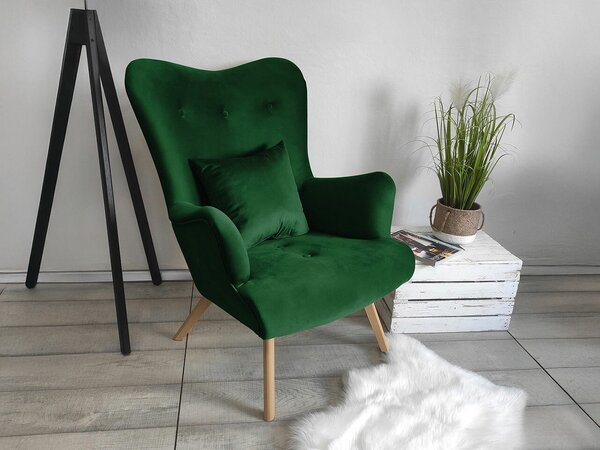 Fotel Clovis 102, 76x90x100cm, Lábak: Fa,Bükkfa