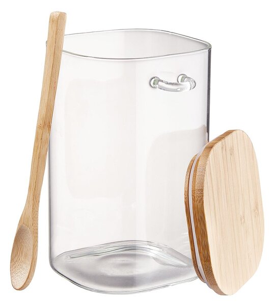 COMPOSITION tárolóedény üveg/bambusz, 1,2 l