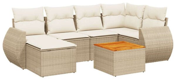 VidaXL Polyrattan Kerti Ülőgarnitúra - 7 részes - Bézs