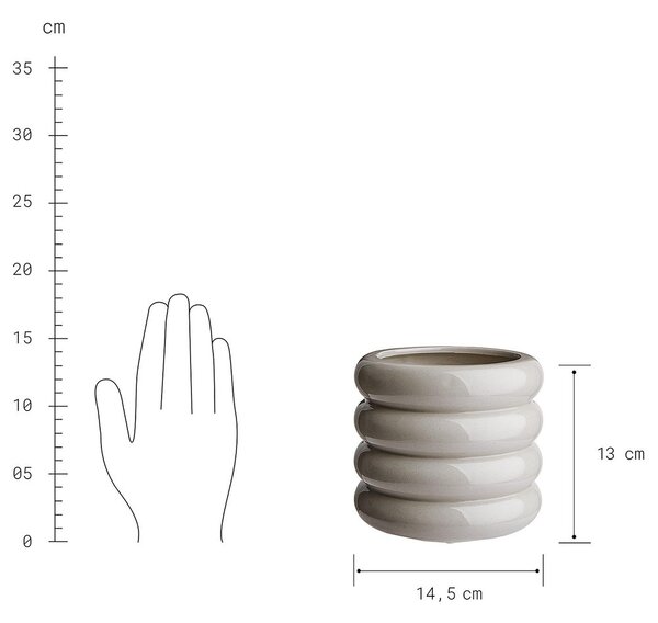 HOOP kaspó, szürke Ø14cm