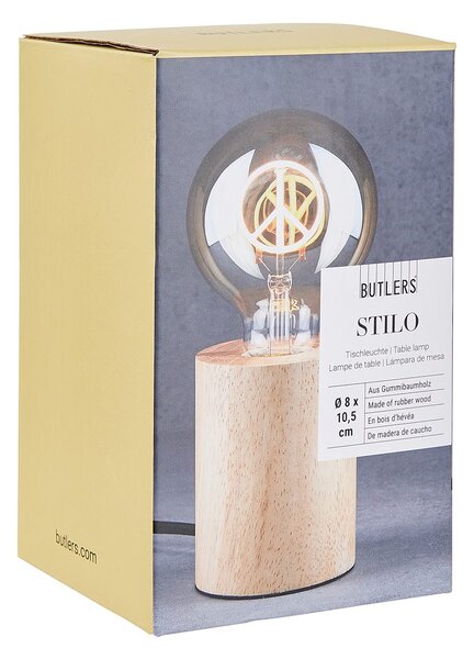 STILO asztali lámpa, fa Ø8 cm